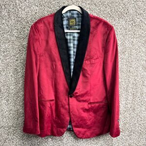 OppoSuits Deluxe Red Velvet Blazer Suit Jacket in Size 46